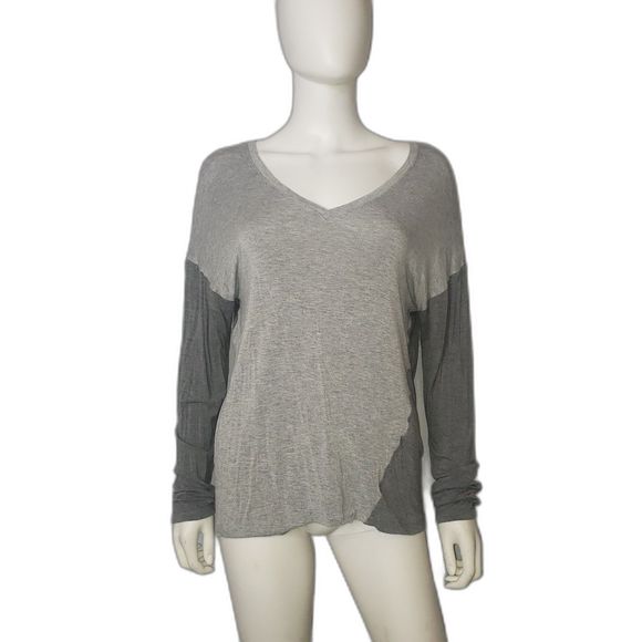 TAHARI Gray Long Sleeve Distressed T Shirt - Picture 7 of 7